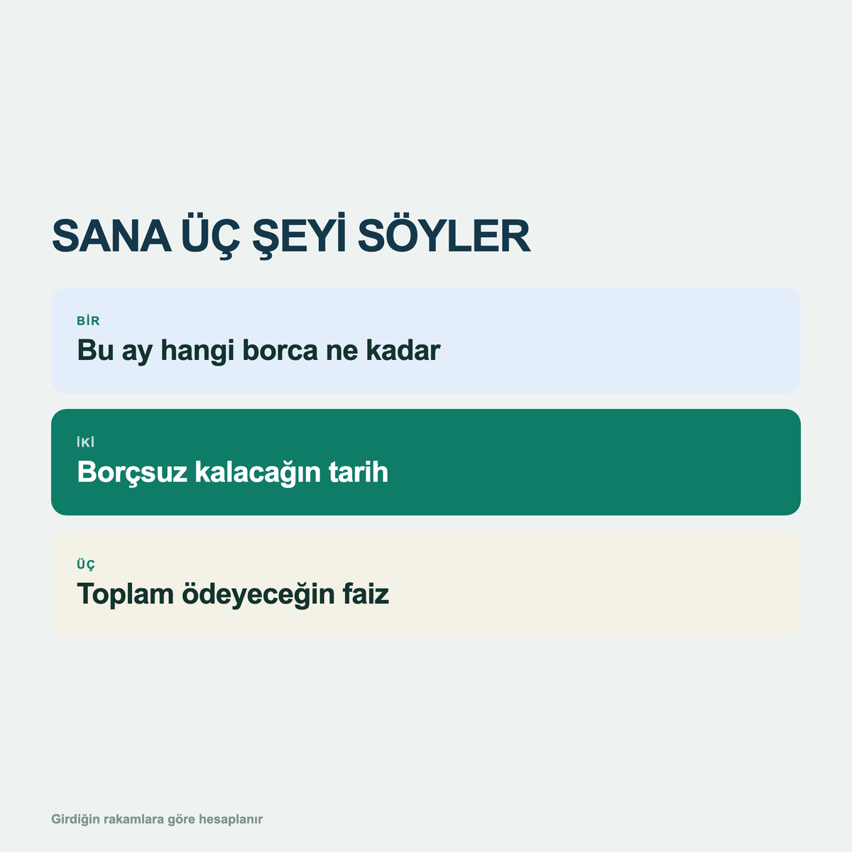 Dosyanın söylediği üç şey
